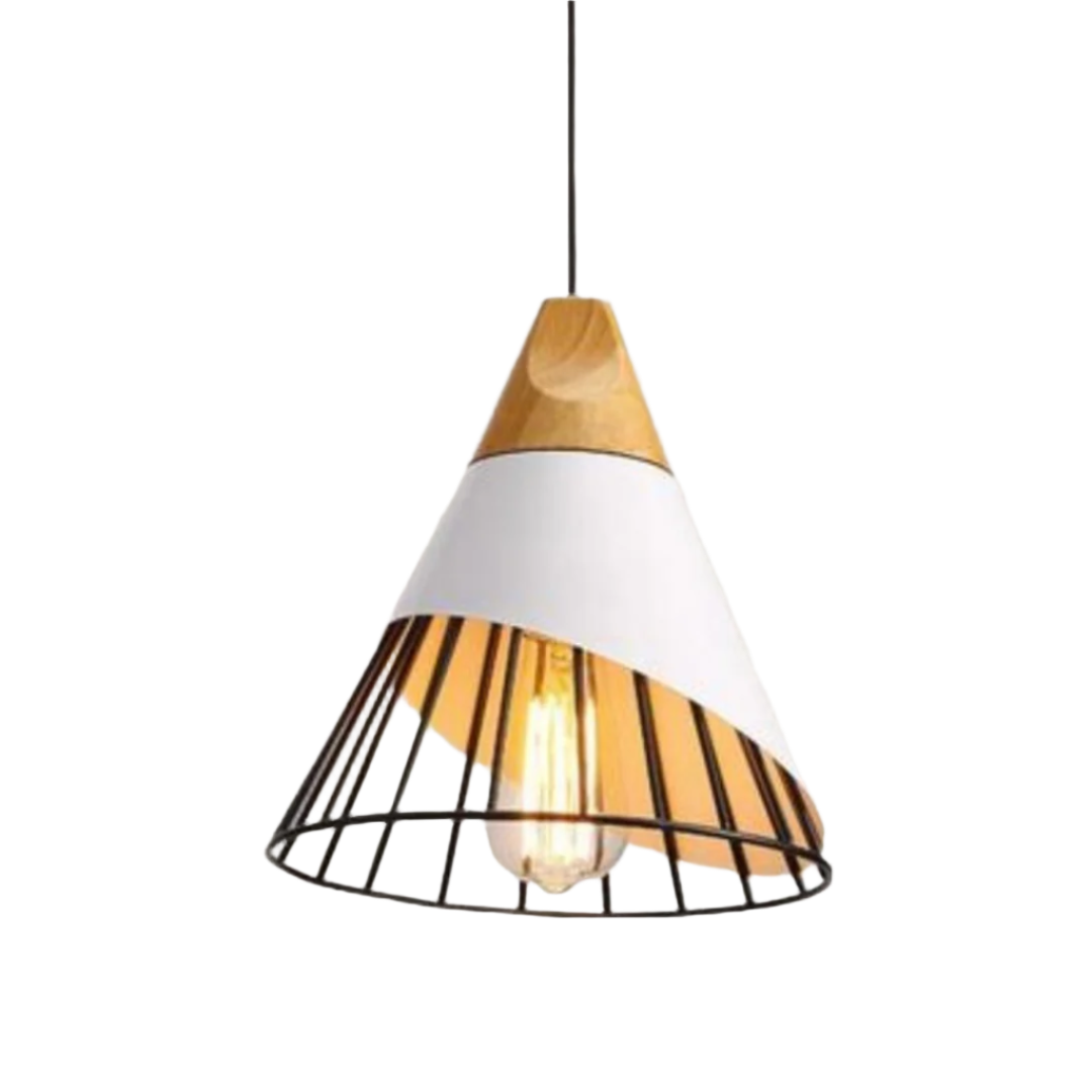 Trendy Scandinavian Industrial Hanging Lamp - UrbanBeam-White with Black Frame-The Livary