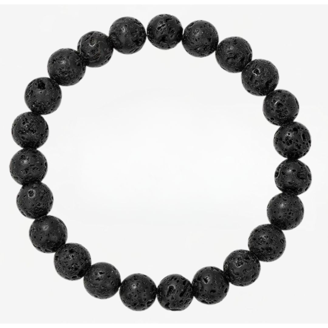 Natural Crystal Healing Energy Bracelet - Aria-Lava stone-The Livary
