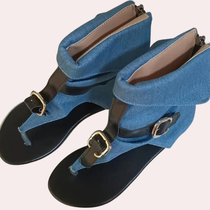Trendy Denim Sandals for Women - Nova-Black-2.5-The Livary