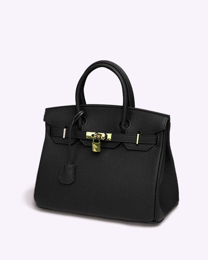 Stylish Leather Handbag - Liana-Black-M-The Livary