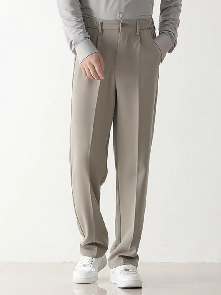 Men's Draped Formal Trousers - Bruno-Khaki-S-The Livary