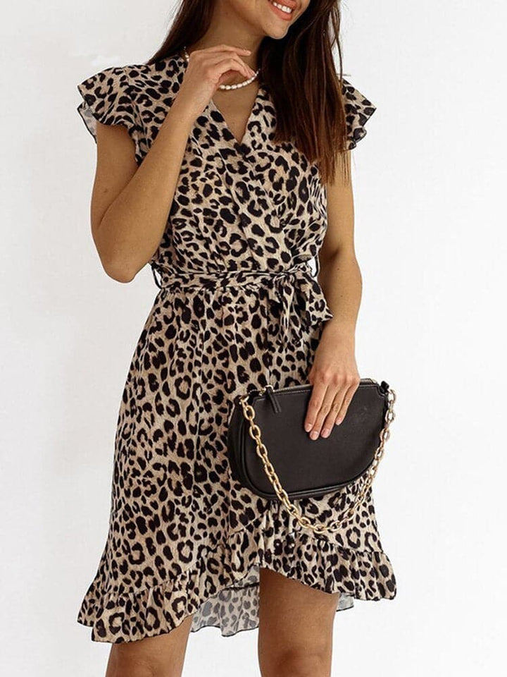 Trendy ladies' mini dress in leopard print – Amira-S-The Livary