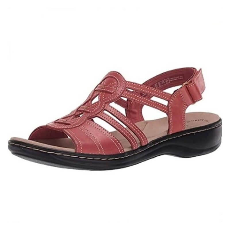 Stylish Ladies' Sandals - SoleEase-Red-2.5-The Livary