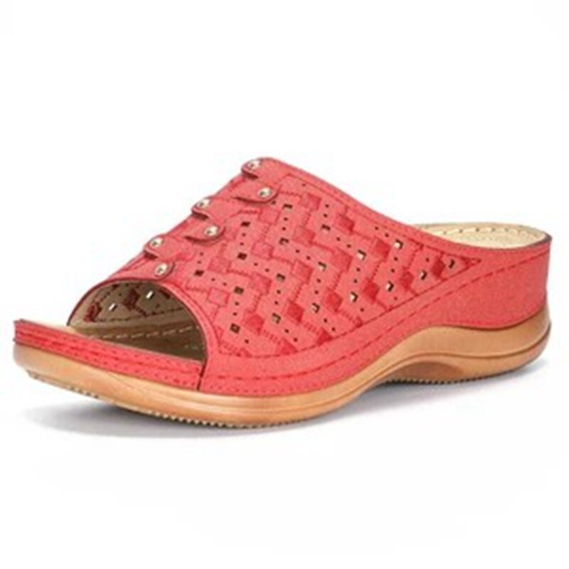 Orthopaedic Support Sandals - OrthoFlex-Red-2.5-The Livary
