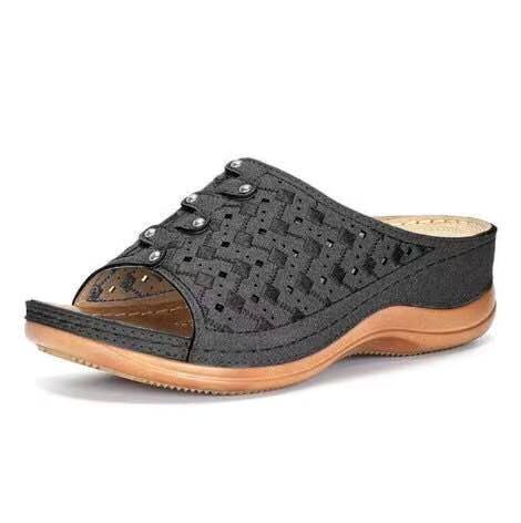 Orthopaedic Support Sandals - OrthoFlex-Black-2.5-The Livary