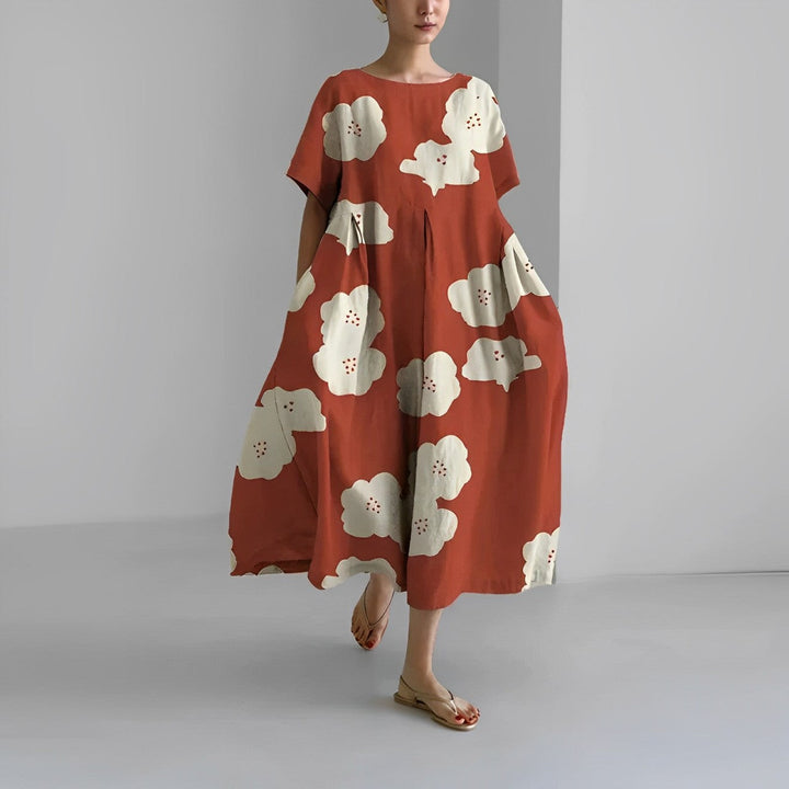Airy summer maxi dress with waist accent - Clara-Red-S-The Livary
