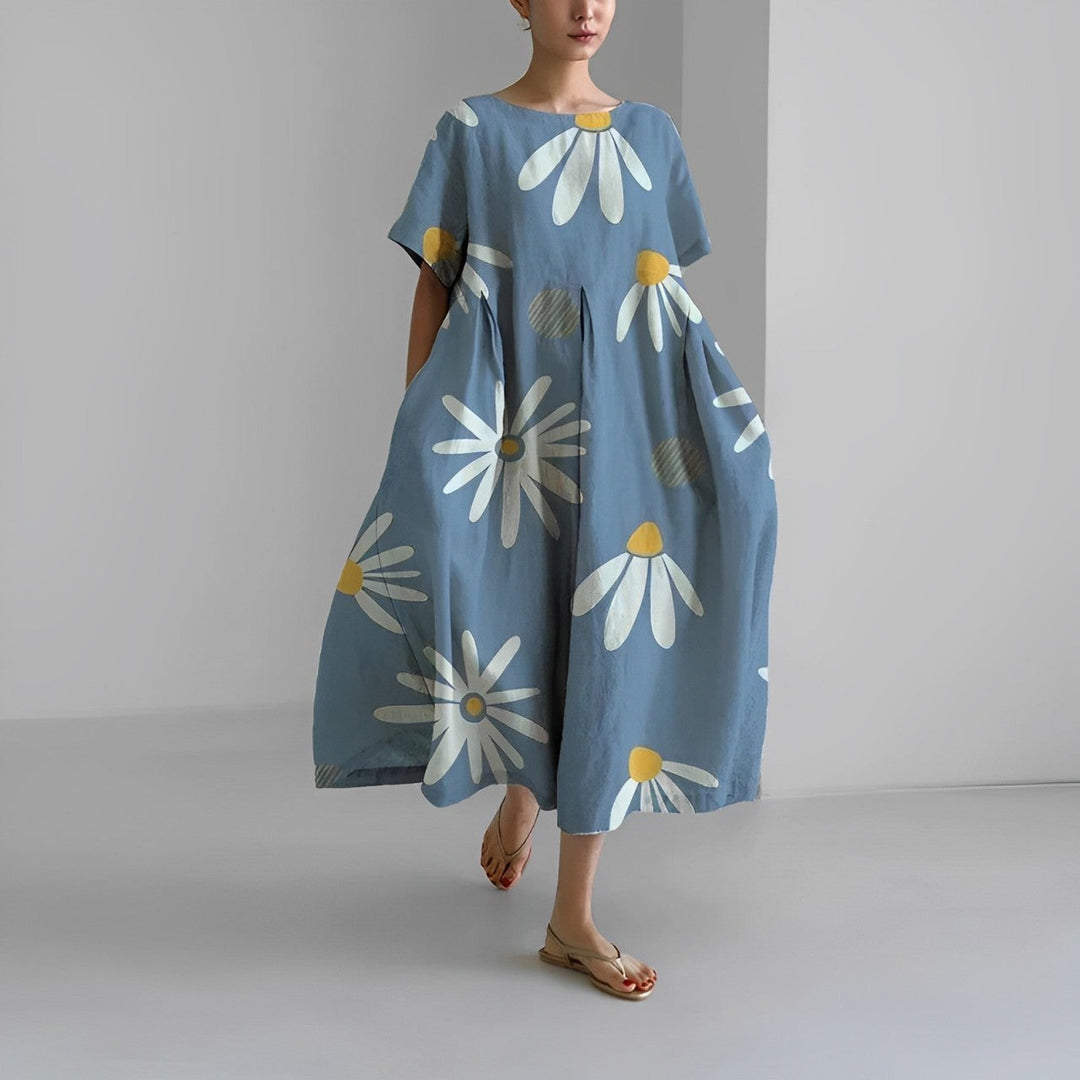 Airy summer maxi dress with waist accent - Clara-Light blue-S-The Livary