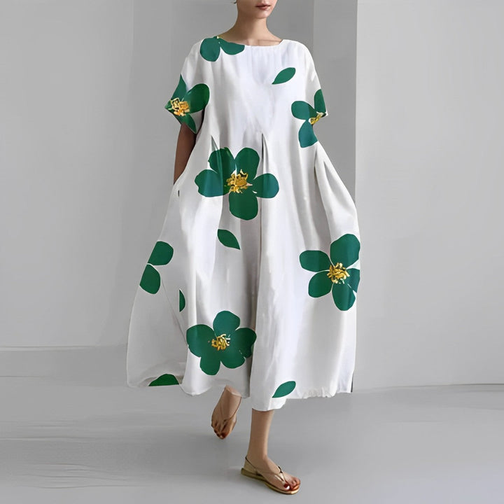 Airy summer maxi dress with waist accent - Clara-White-S-The Livary