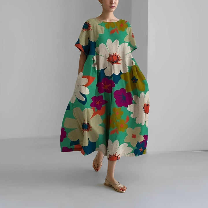 Airy summer maxi dress with waist accent - Clara-Green-S-The Livary