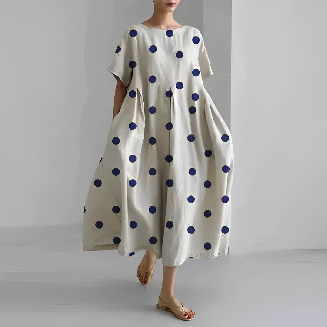 Airy summer maxi dress with waist accent - Clara-Cream-S-The Livary