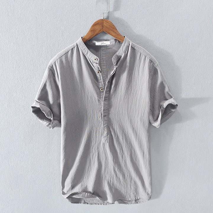 Summer shirt for men made from breathable fabric – Elias-Gray-S-The Livary
