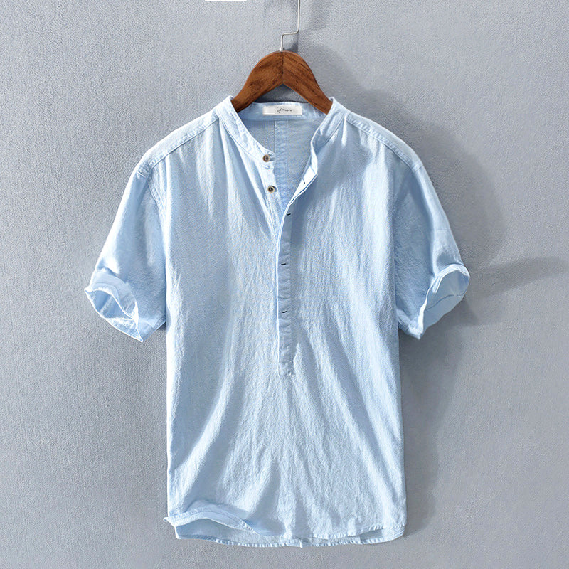 Summer shirt for men made from breathable fabric – Elias-Sky blue-S-The Livary