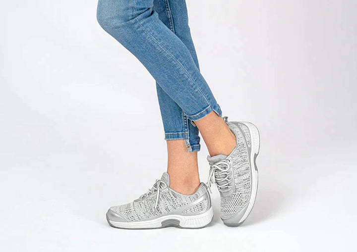 Ergonomic comfort shoes with orthopaedic support – Milena-Light grey-3-The Livary