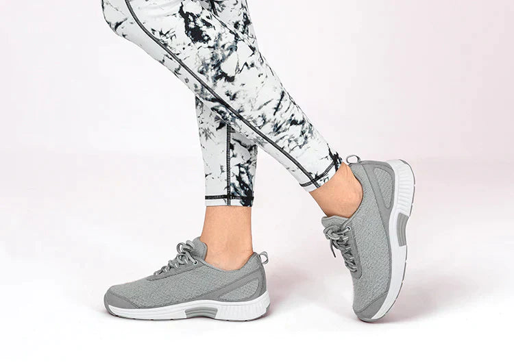 Ergonomic comfort shoes with orthopaedic support – Milena-Gray-White-3-The Livary