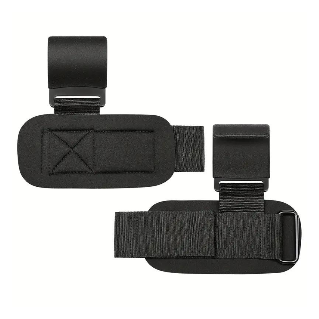Lifting Hooks with Adjustable Wrist Strap - GripMax-Black-The Livary