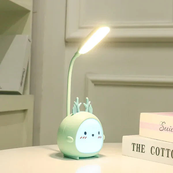 Children's reading lamp with eye protection and USB night light - BrightBuddy-Blue deer-The Livary