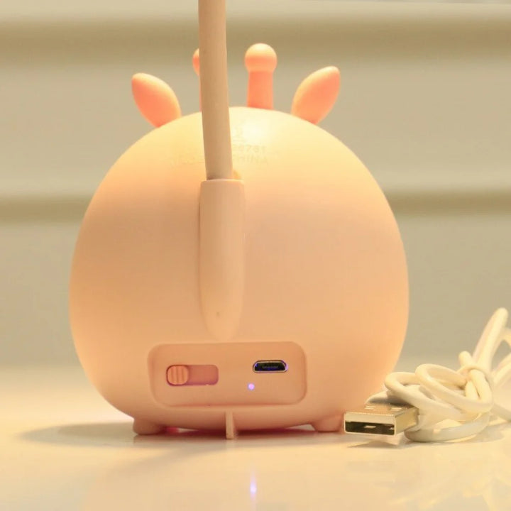 Children's reading lamp with eye protection and USB night light - BrightBuddy-Green deer-The Livary