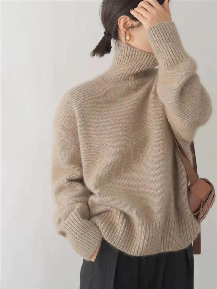 Cashmere Ladies' Turtleneck - Seraphina-Beige-S-The Livary