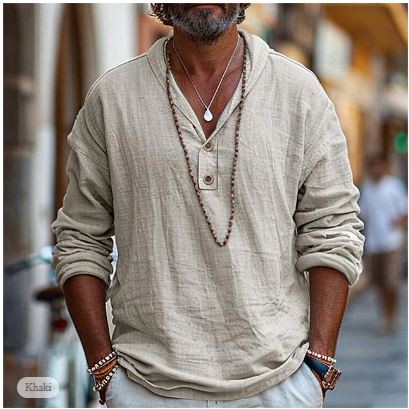 Linen shirt for men – Luca-Blue-S-The Livary