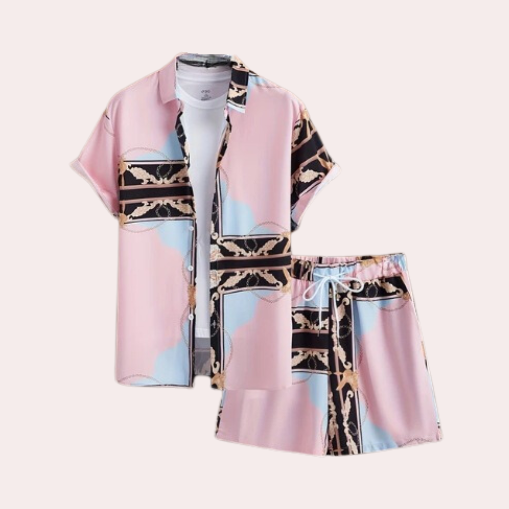 Light Summer Set for Men - Elias-Pink-S-The Livary
