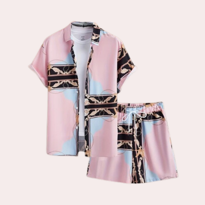 Light Summer Set for Men - Elias-Pink-S-The Livary