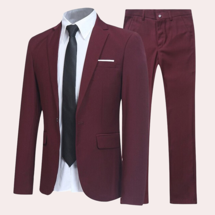 Stylish Men's Suit - Nathan-Red-S-The Livary
