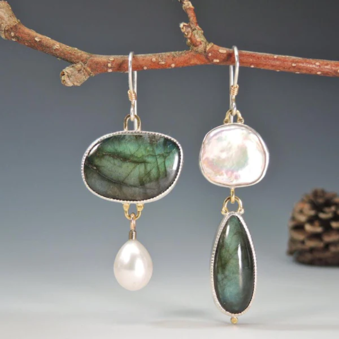 Vintage Stone Earrings - Arabelle-The Livary
