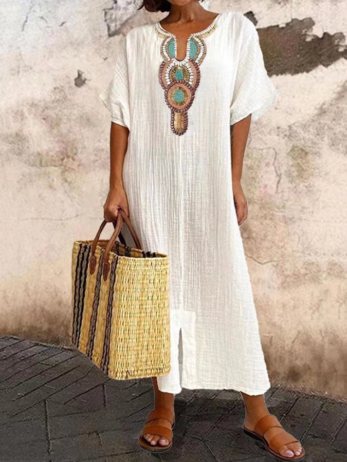 Maxi summer dress with straps – Amira-White-S-The Livary