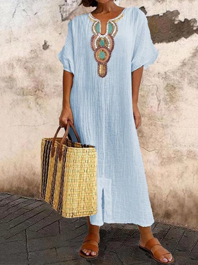 Maxi summer dress with straps – Amira-Light blue-S-The Livary
