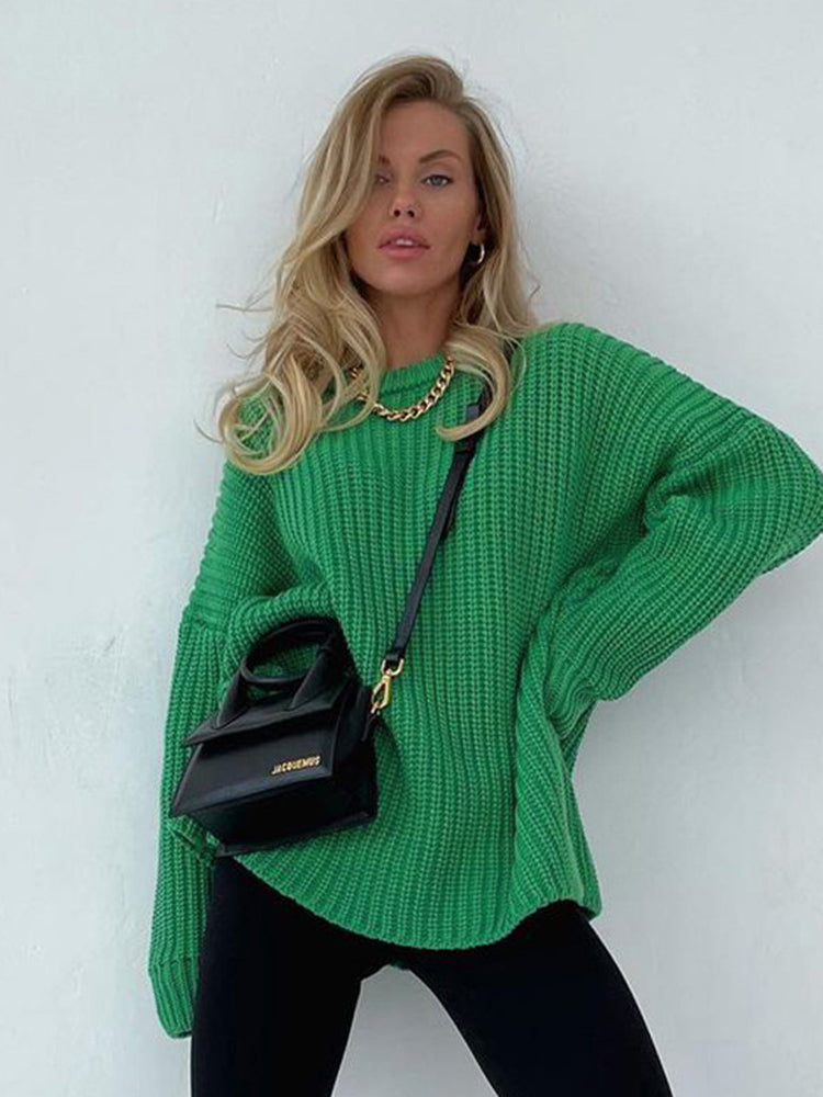 Oversized Chunky Knitted Sweater for Women - Amara-Blue-S-The Livary