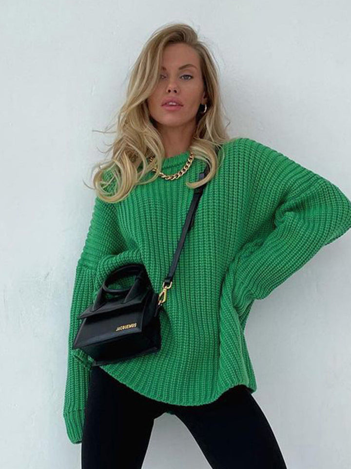 Oversized Chunky Knitted Sweater for Women - Amara-Blue-S-The Livary