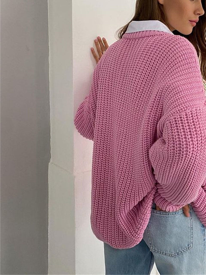 Oversized Chunky Knitted Sweater for Women - Amara-Blue-S-The Livary