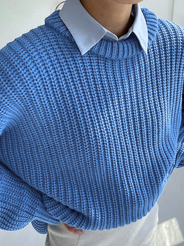 Oversized Chunky Knitted Sweater for Women - Amara-Blue-S-The Livary