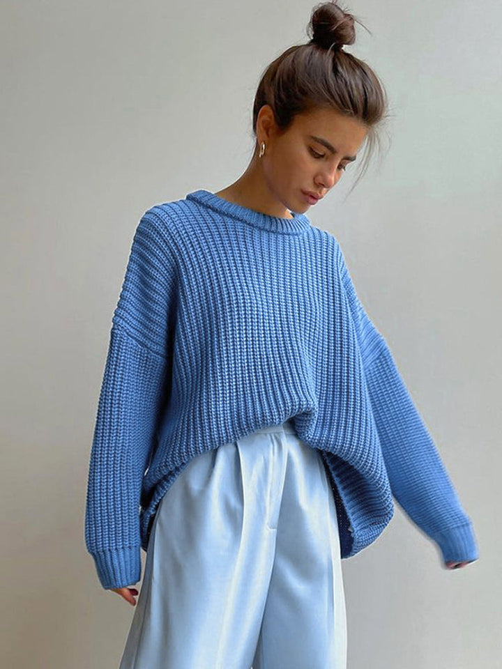 Oversized Chunky Knitted Sweater for Women - Amara-Blue-S-The Livary