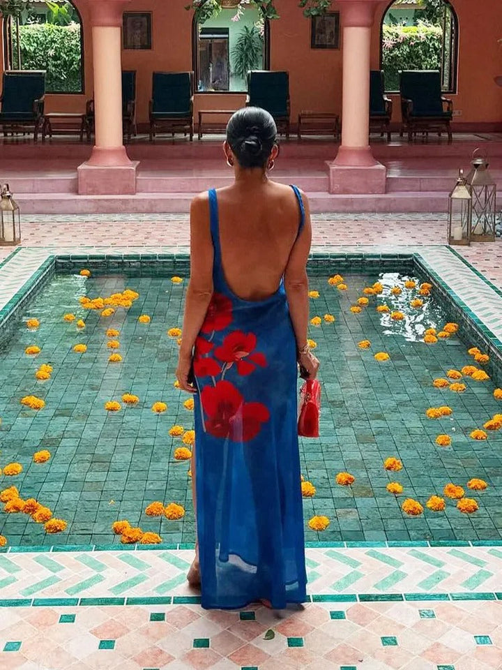 Flowy long summer maxi dress with a flowing silhouette – Zelda-S-The Livary