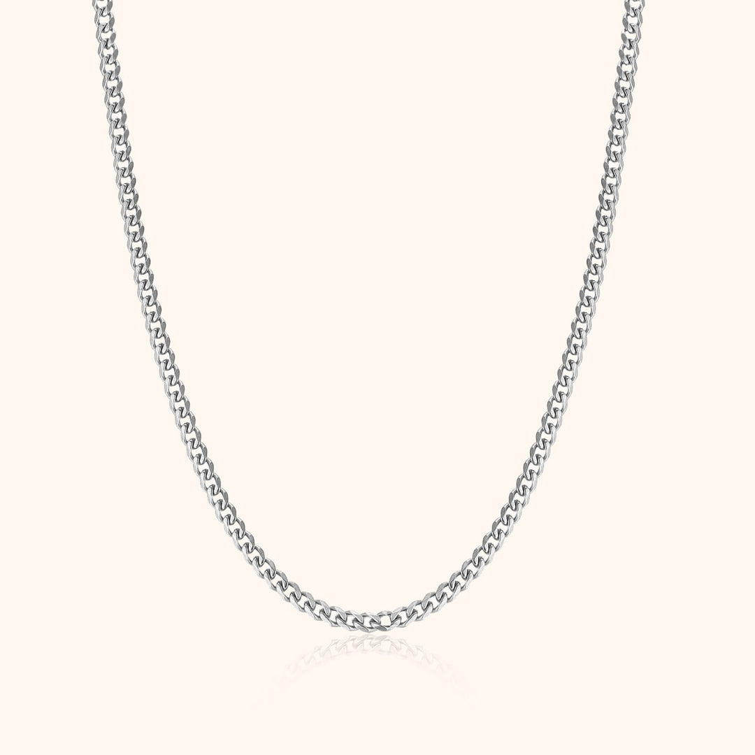 Stylish Cuban Link Necklace - Noah-Silver-0.12 in-The Livary