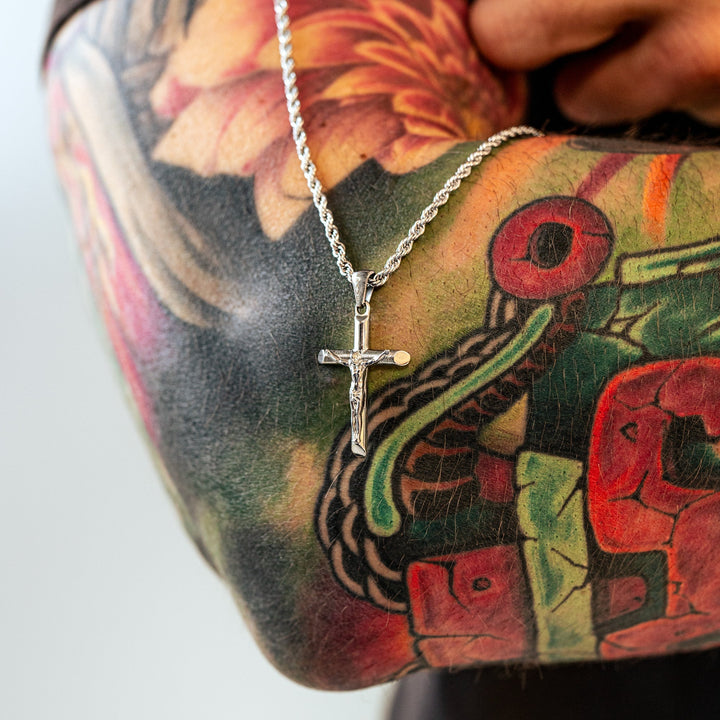 Men's chain with cross - Salvator-Silver-The Livary