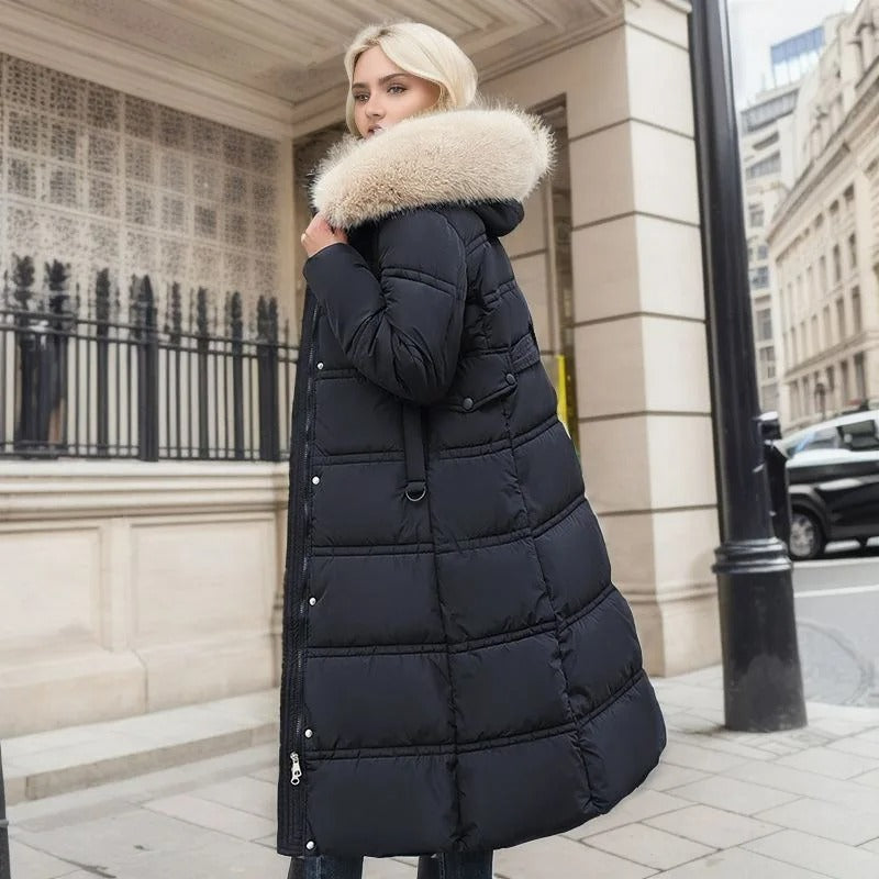 Luxury Faux Fur Winter Coat for Women - Amara-Brown-S-The Livary