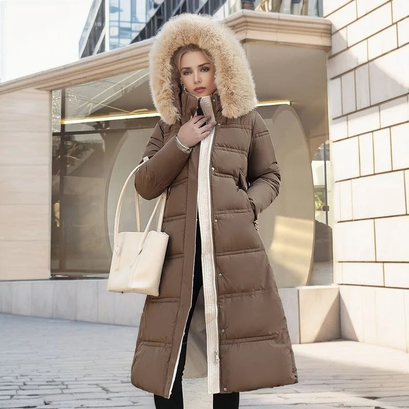 Luxury Faux Fur Winter Coat for Women - Amara-Brown-S-The Livary