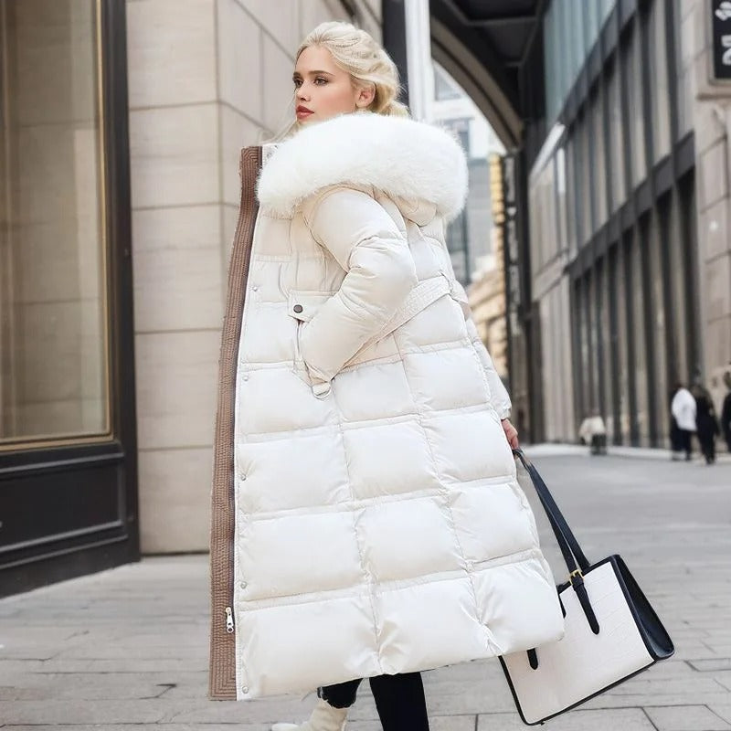 Luxury Faux Fur Winter Coat for Women - Amara-Brown-S-The Livary