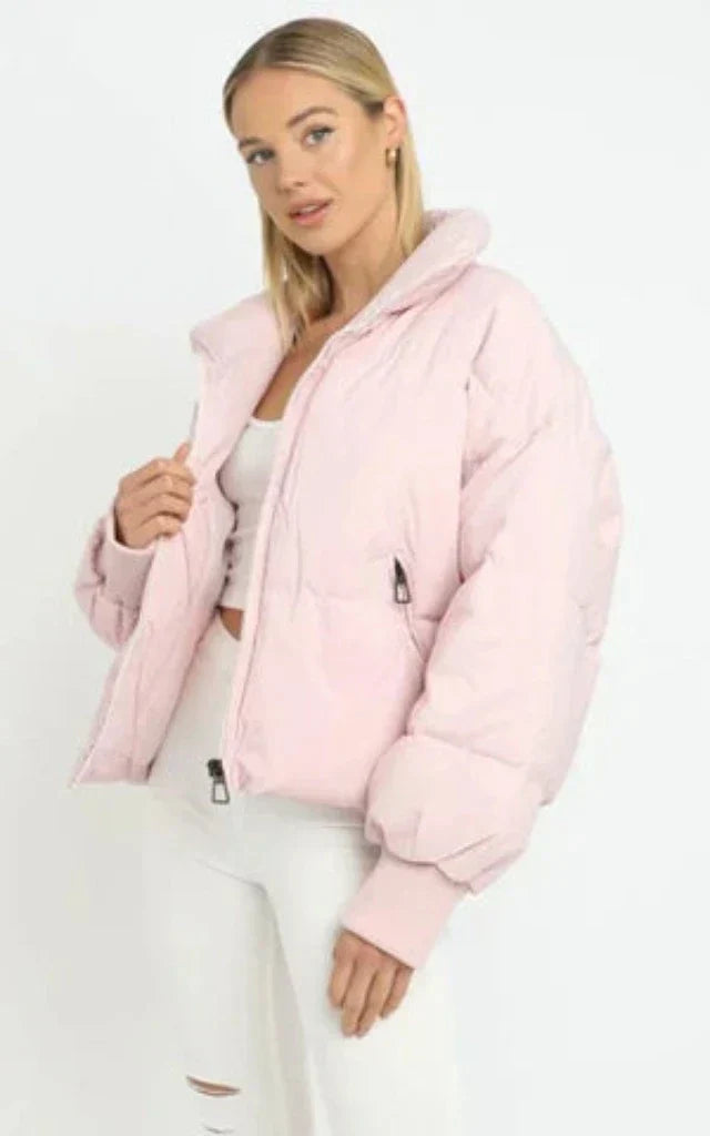 Lightweight Women's Puffer Jacket - Sofia-Pink-S-The Livary