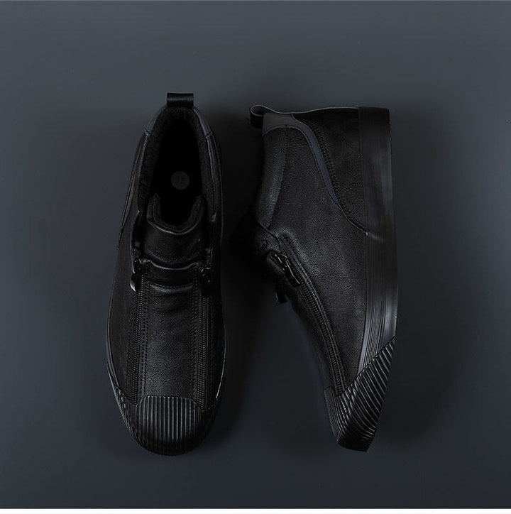 Men's Sneakers with Zip and Comfort - Noah-Black-7-The Livary