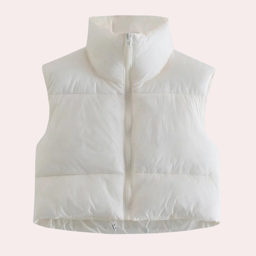 Quilted Short Women's Bodywarmer - Liora-White-XS-The Livary