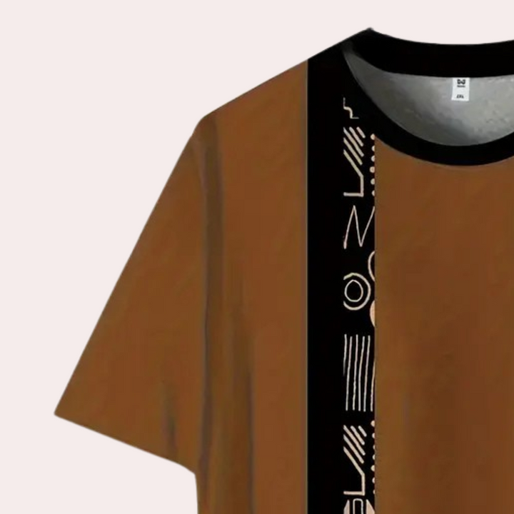 Casual T-Shirt with Colour Blocks for Men - Milo-S-The Livary