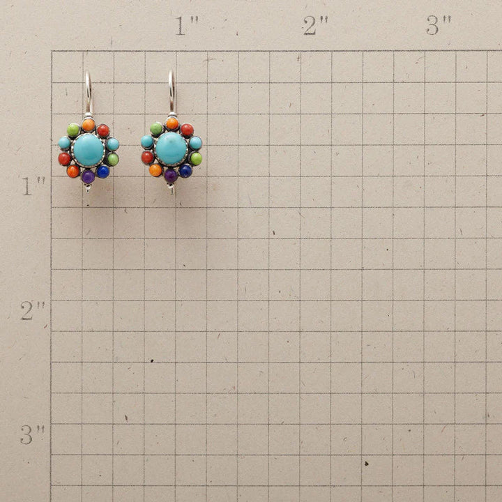 Turquoise Multicolour Hoop Earrings - Zenya-The Livary