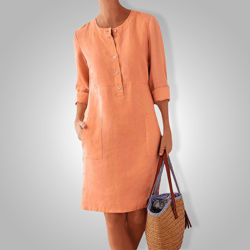 Airy summer dress in fresh colour – Nika-Orange-XS-The Livary
