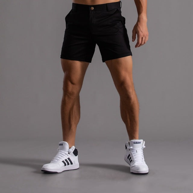 Fashionable slim-fit chino shorts for men – Emil-Black-S-The Livary