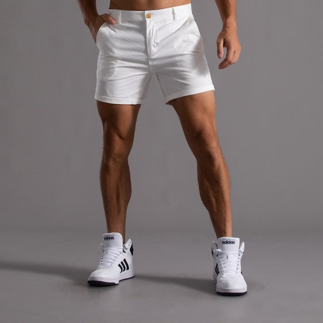 Fashionable slim-fit chino shorts for men – Emil-White-S-The Livary
