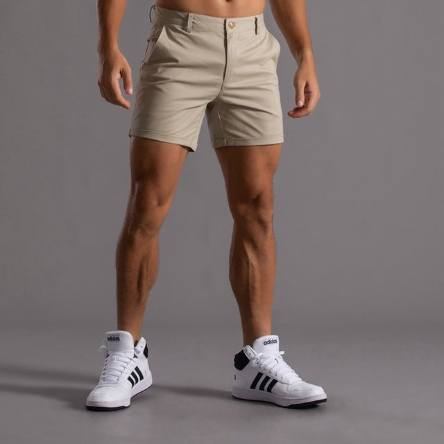 Fashionable slim-fit chino shorts for men – Emil-Khaki-S-The Livary