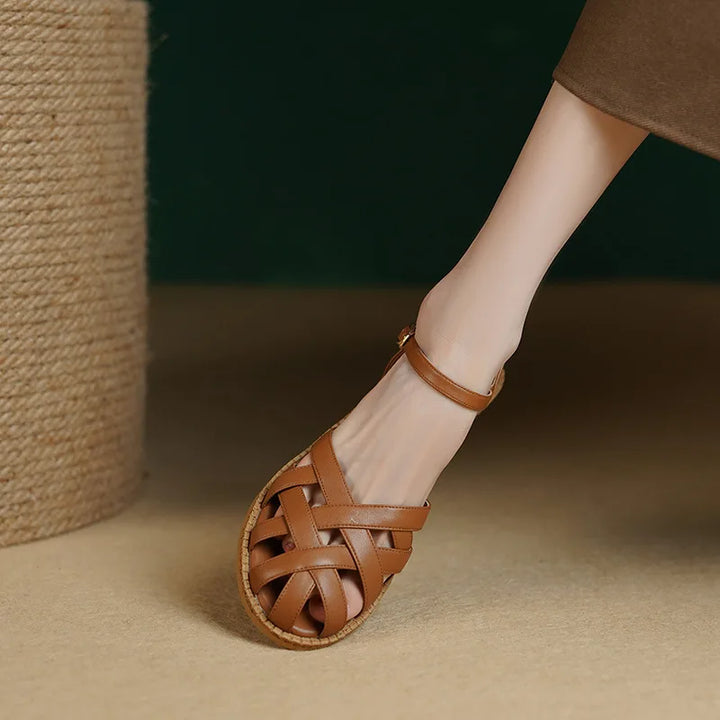 Stylish summer shoes with comfort sole – Amira-Brown-2.5-The Livary